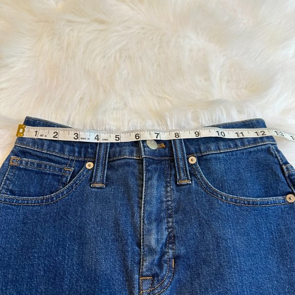 Madewell Skirt Denim Jean Mini Stretch Raw Step-Hem Edition Preppy Sz 24 #J2735 - Picture 8 of 13